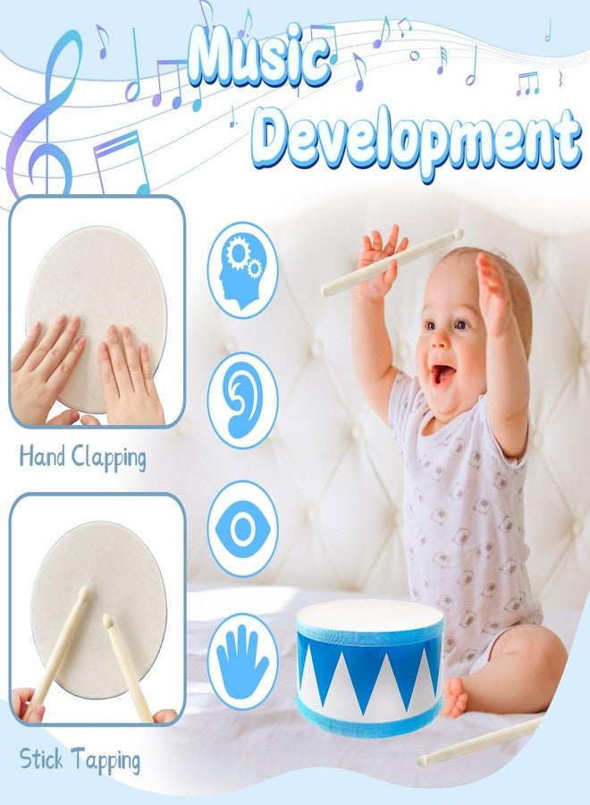 Xeehwb Kids Drum Set,8 Inch Wooden Drum Toys,Educational Baby Musical Toy with an Adjustable Strap and 2 Drumsticks,Sensory Musical Instrument Toys for Toddler,Kids,Boys & Girls - Image 4